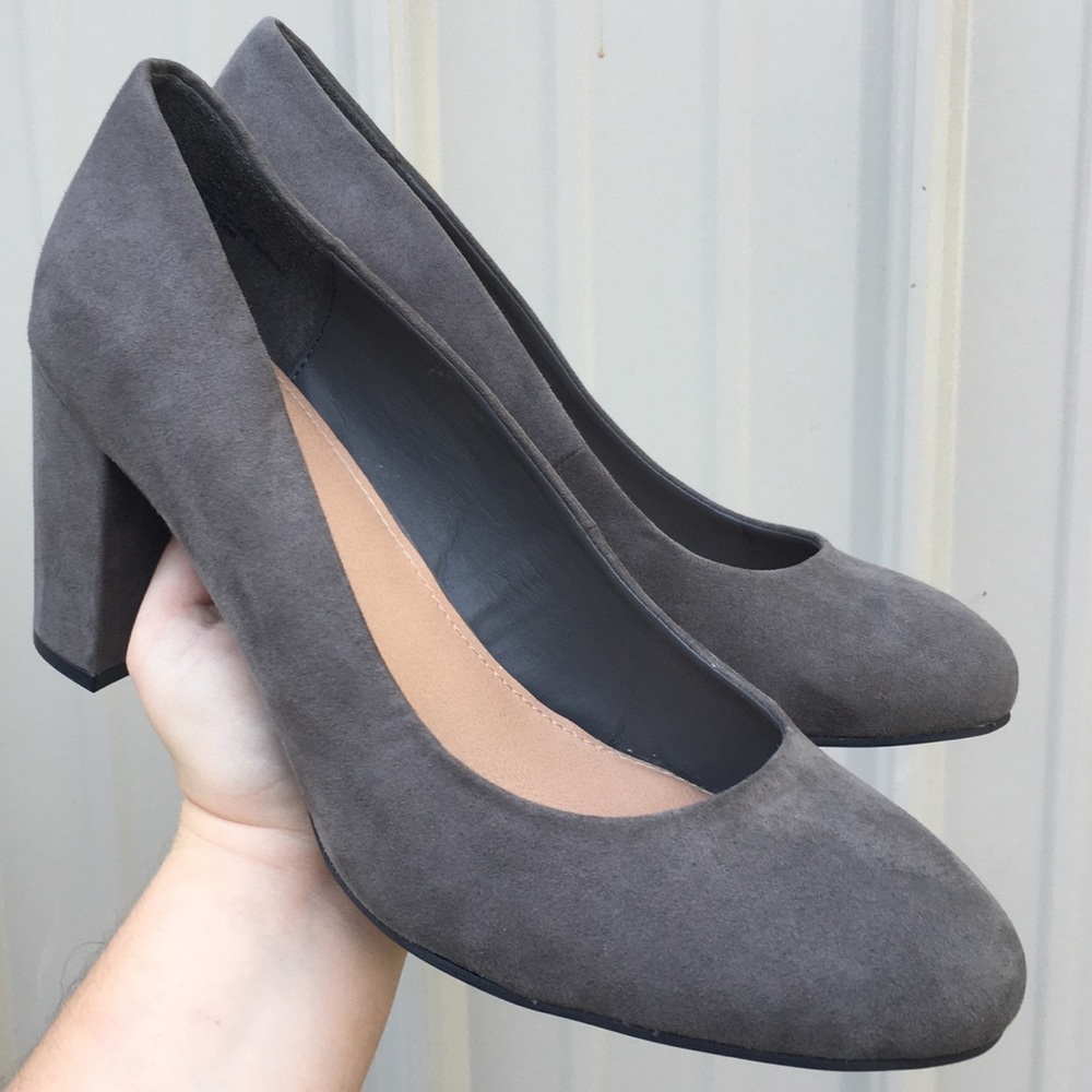 Torrid Gray Suede Heels Size 9.5